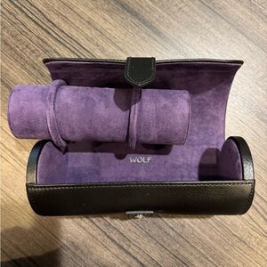 WOLF Black and Purple Watch Roll